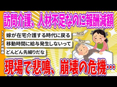 【2chまとめ】訪問介護、人材不足なのに報酬減額、現場で悲鳴、崩壊の危機…【ゆっくり】